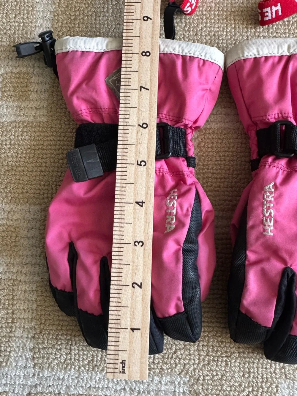 Hestra Gauntlet CZone Jr Waterproof Ski Gloves Pink Black Girls Size 4